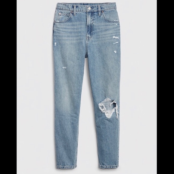 🆕 GAP High Rise Destructed Mom Jeans - Picture 3 of 4
